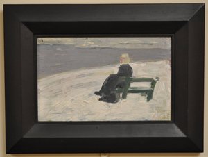 Femme dans un paysage hivernal