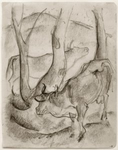 Deux vaches sous les arbres - Franz Marc