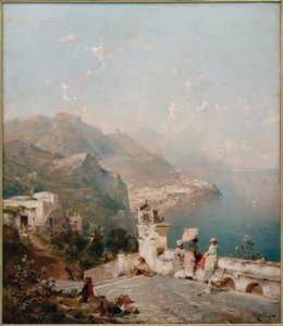 Dames élégantes surplombant le golfe de Salerne - Franz Richard Unterberger