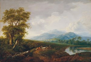 Paysage avec Schneeberg - Franz Scheyerer