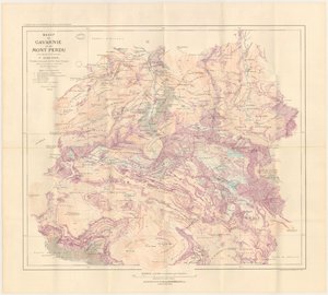 Carte du massif de Gavarnie et du mont Perdu éditée en 1914