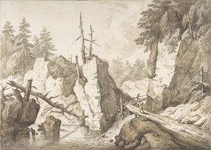 Paysage de montagne suisse avec petit pont enjambe un ruisseau - Franz Schutz