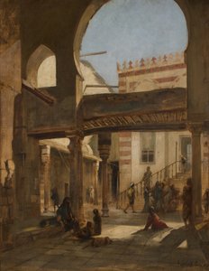 Scène dans le complexe des mosquées Kalaun au Caire