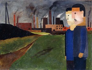 Industrielandschaft mit Arbeitern