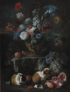 Composition florale avec cochons d