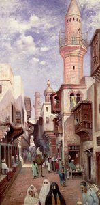 Une scène de rue arabe - Franz Wilhelm Odelmark