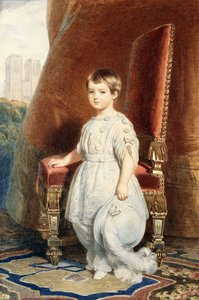 Portrait du Comte de Paris, en garçon en costume blanc
