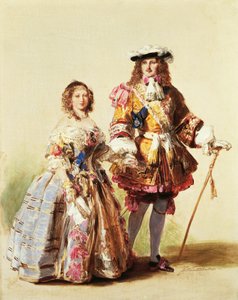 La reine Victoria et le prince Albert portant des vêtements de la Restauration pour leur bal en 1851, peinture par Franz Xaver Winterhalter