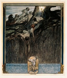 Illustration de la Divine Comédie de Dante Alighieri (Paradis, Chant IV) par Franz von Bayros - Franz von (1866 1924) Bayros