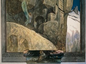 Illustration de la Divine Comédie de Dante Alighieri (Paradis, Chant XXI) par Franz von Bayros, détail - Franz von (1866 1924) Bayros