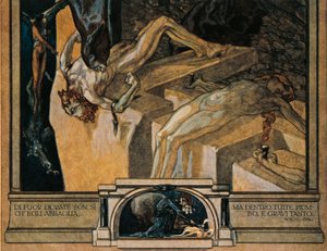 Illustration de la Divine Comédie de Dante Alighieri (Enfer, Chant XXII) par Franz von Bayros (détail) - Franz von Bayros (1866 1924)