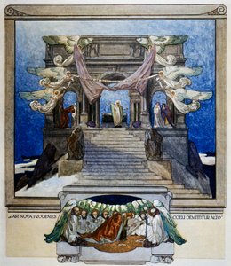 Et une nouvelle progéniture descend du ciel, Purgatoire, chant XXII, Divine Comédie de Dante Alighieri, illustration de Franz von Bayros (1866-1924), Vienne - Franz von  Bayros