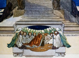 Et une nouvelle progéniture descend du ciel, Purgatoire, chant XXII, Divine Comédie de Dante Alighieri, illustration de Franz von Bayros (1866-1924), Vienne - Franz von  Bayros