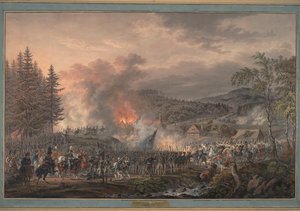 Bataille de Kulm (1813), le régiment des gardes russes sous le commandement du comte Alexandre Ivanovitch Ostermann Tolstoï (1772-1857) - Franz von Habermann