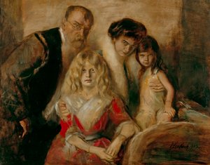 Franz von Lenbach avec sa femme et ses filles - Franz von Lenbach