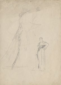 Étude de draperie avec peau de léopard