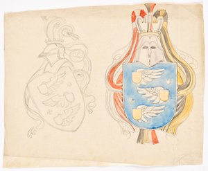 Esquisse pour un blason familial - Franz von Matsch