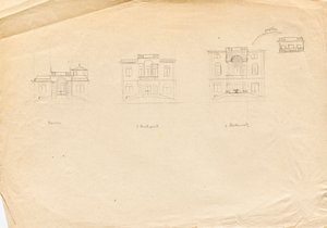 Croquis pour la villa atelier de Matsch - Façade du jardin - Franz von Matsch