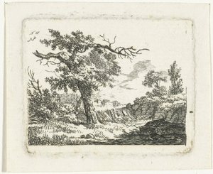 Paysage avec arbre aux deux branches mortes - Frédéric Théodore Faber