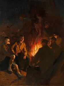 Quelque part au front, soldats autour d