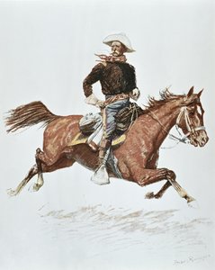 Officier de cavalerie américain en tenue de campagne des années 1870