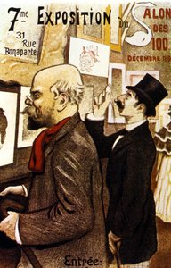 Affiche de la 7e Exposition du Salon des 100. Décembre 1894. Paul Verlaine