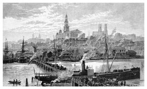 Darling Harbour, depuis Pyrmont, Sydney, Nouvelle-Galles du Sud, Australie, 1886 - Frederic B. Schell