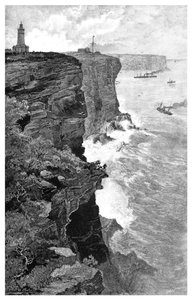 Sydney Heads depuis le sud, Nouvelle-Galles du Sud, Australie, 1886 - Frederic B. Schell