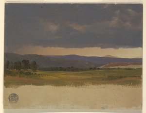 Colline Bleue sous des Nuages Bas - Frederic Edwin Church