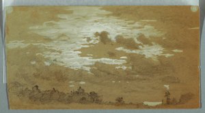 Ciel nuageux sur une crête boisée, Niagara - Frederic Edwin Church