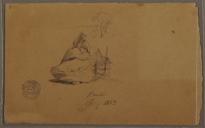 Dessin, Une chèvre à Pandi, Colombie, juillet 1853 - Frederic Edwin Church