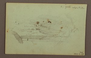 Dessin, Chutes américaines sous un ciel nuageux, rivière Niagara, peut-être 1856 - Frederic Edwin Church