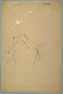 Dessin, Rochers, Banque canadienne, 1858 - Frederic Edwin Church