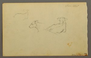 Dessin, garçon appuyé sur un sac, chapeau, 1844 - Frederic Edwin Church