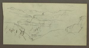 Dessin, Canyon, peut-être 1868 - Frederic Edwin Church