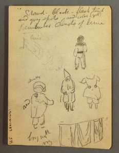 Dessin, charrette, études de figures, peut-être 1868