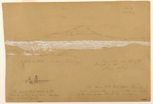 Dessin, Cayambé, matin, depuis le temple du Soleil, Quito, 24 juin 1857 - Frederic Edwin Church