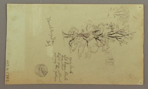 Dessin, cheminées, cascades, personnages, etc., juillet 1868 peut-être - Frederic Edwin Church