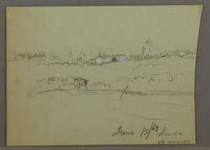 Dessin, ville de Londres, peut-être 1869 - Frederic Edwin Church