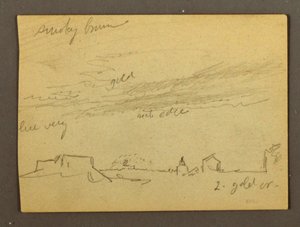 Dessin, Étude de nuages au-dessus de bâtiments, peut-être 1868-69 - Frederic Edwin Church