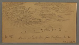 Dessin, nuage au-dessus des collines, janvier 1875 - Frederic Edwin Church