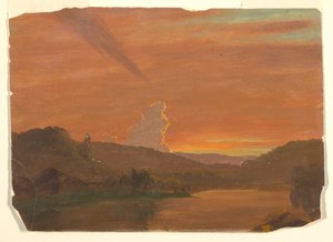 Dessin, Étude de nuages au coucher du soleil, 1850-60 - Frederic Edwin Church