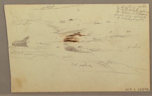 Dessin, Nuages sur la chaîne de collines, 1863 - Frederic Edwin Church