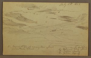 Dessin, ciel nuageux sur la vallée, juillet 1863 - Frederic Edwin Church