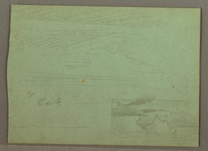 Dessin, ciel nuageux sur la crête, août 1871