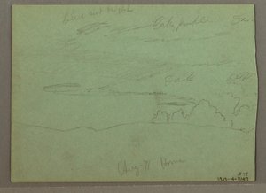 Dessin, ciel nuageux sur la crête, août 1871