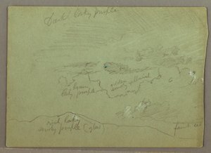 Dessin, ciel nuageux sur une crête, peut-être 1871 - Frederic Edwin Church