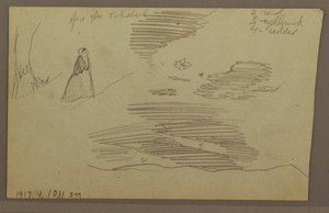 Dessin, ciel nuageux, peut-être années 1860 - Frederic Edwin Church