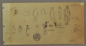 Dessin, croquis de costumes et de figures, peut-être 1869 - Frederic Edwin Church