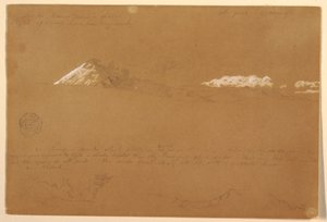 Dessin, Cotapaxi, matin, depuis le temple du soleil, Quito, Équateur, 24 juin 1857 - Frederic Edwin Church